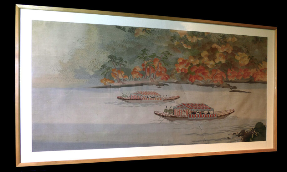 豪華客船 日光丸 を飾った綴織「嵐山三船祭」　　二代川島甚兵衞のモノづくり