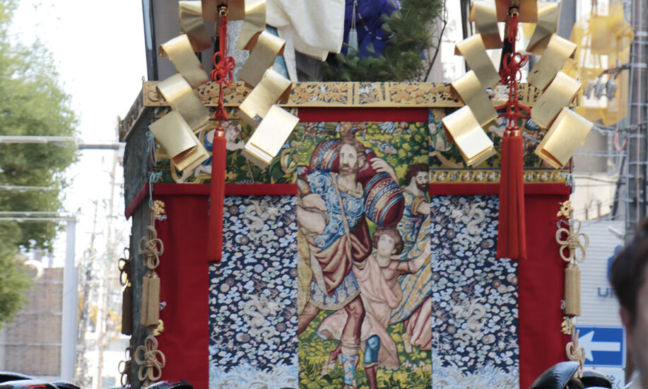祇園祭 白楽天山 の 前懸・水引が完成しました　祭礼幕の復元新調